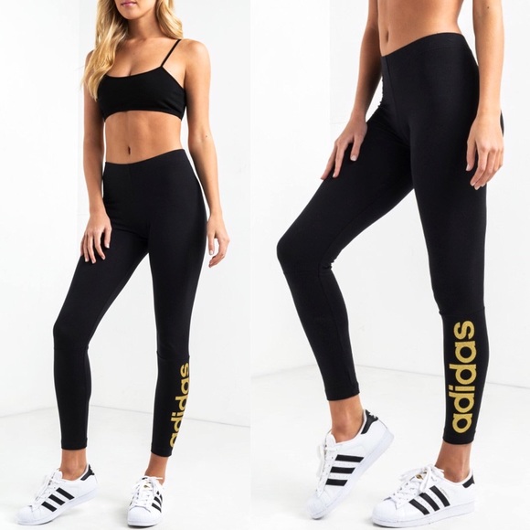 adidas Pants - Adidas Linear Glitter Logo Leggings